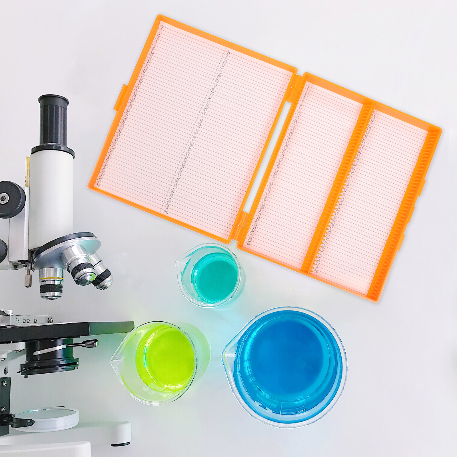 Pathology Slide Storage - Lab Slide Boxes Transparent Lid Microscope