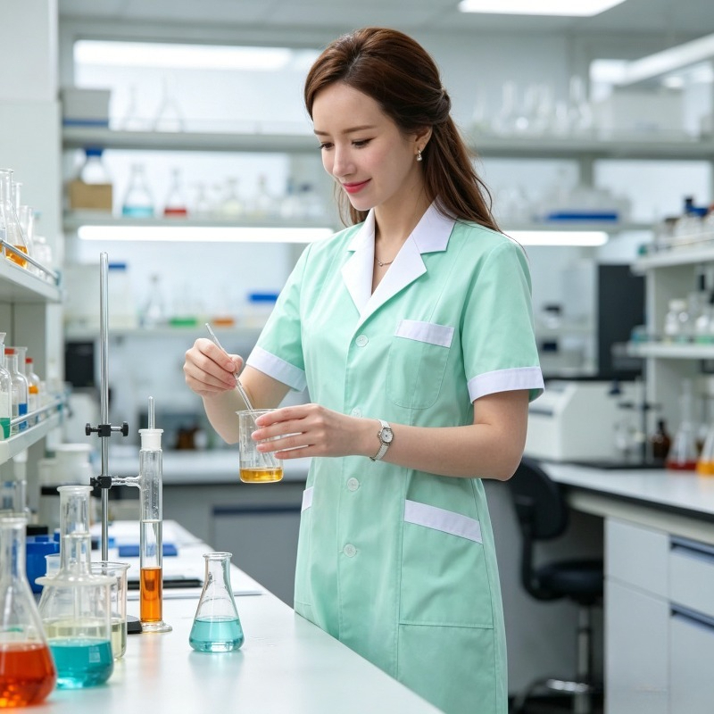 Medical Lab Management - Women's Long Sleeved White Lab Coat,