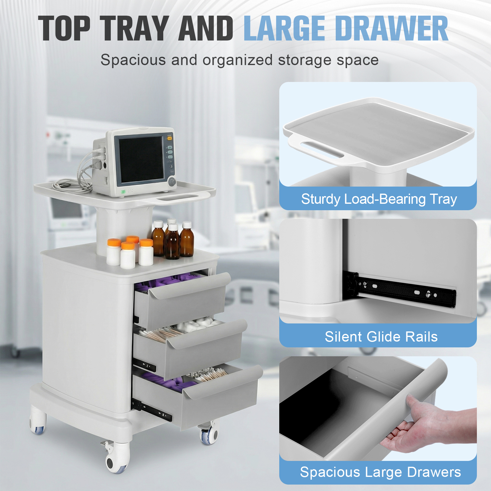Medical Storage Cart with 3 Dr - Medical Lab Officer incelemesi ve fiyatı