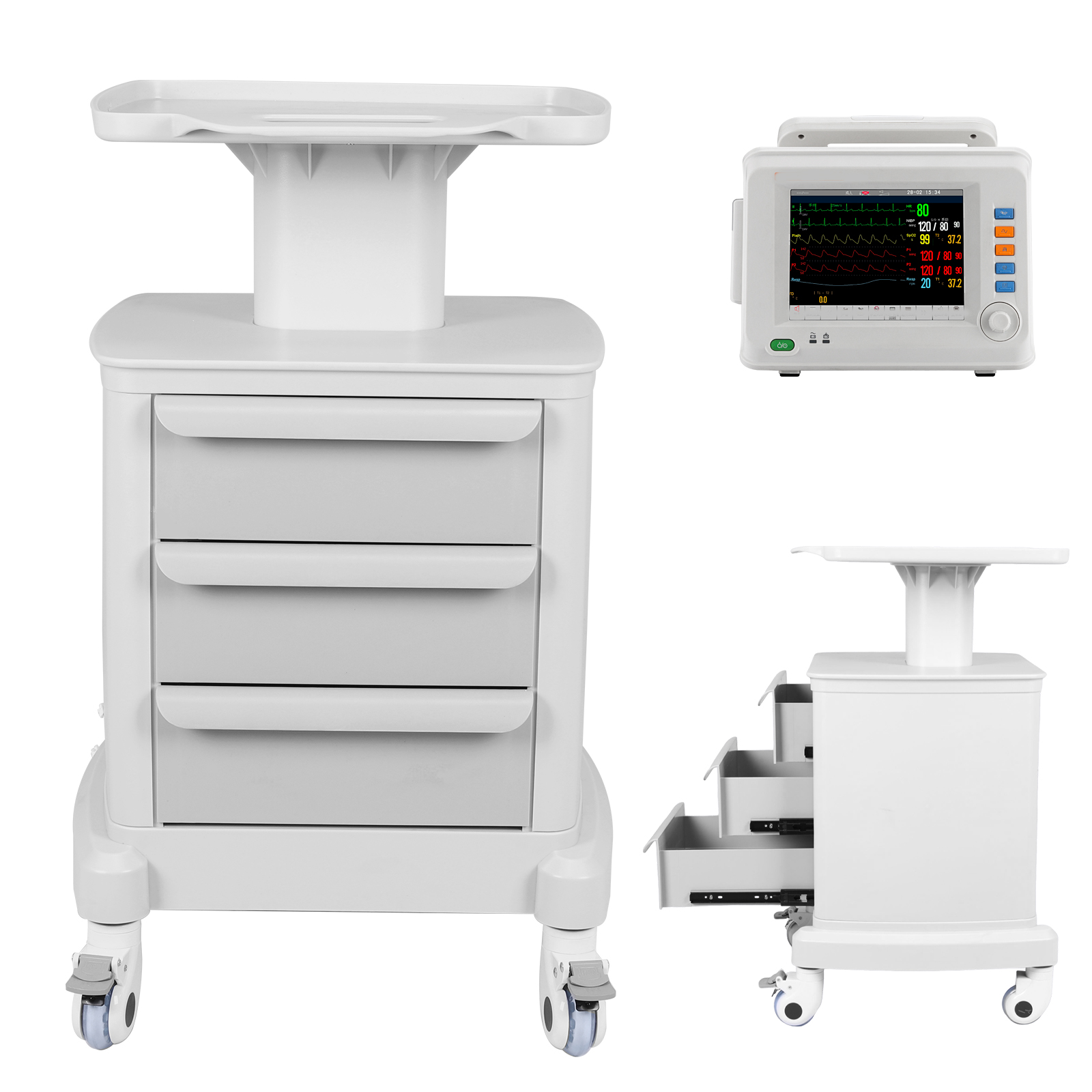 Mobile Medical Cart with 3 Dra - Medical Lab Officer incelemesi ve fiyatı